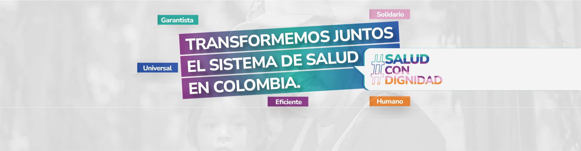 Linea gráfica de reforma a la salud 2025 con el texto Salud Con Dignidad
