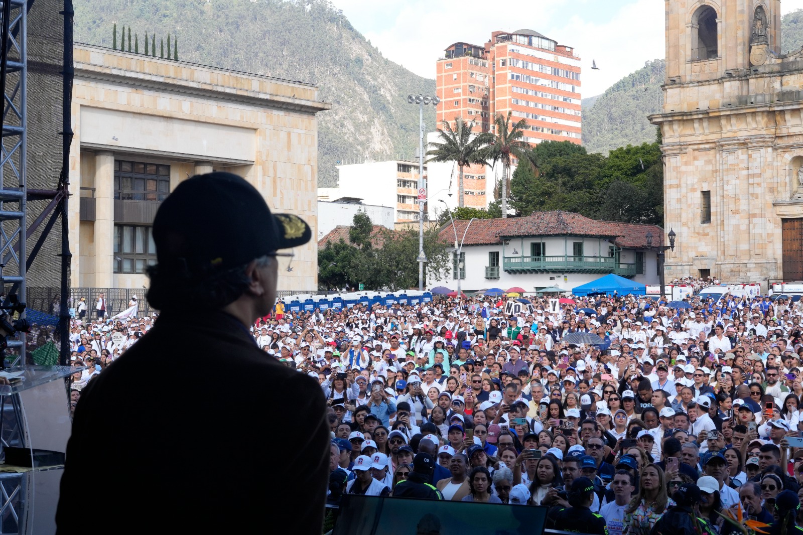 Presidente en la Plaza de Bolívar